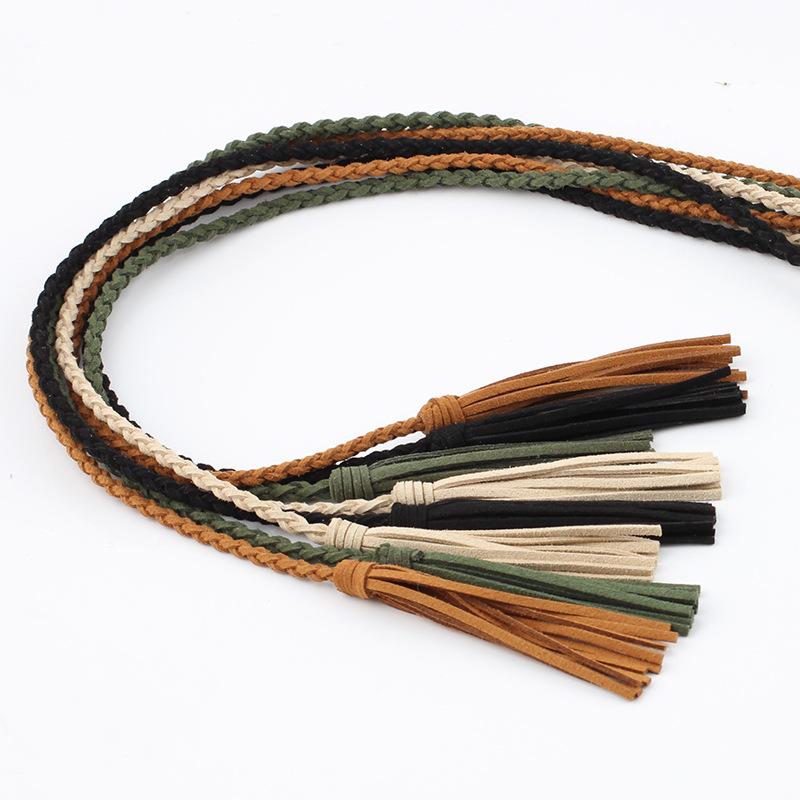 Yingfina Antique Fringed Hanfu Horse Dress Accessories Belt Decoration Super Long Velvet Thin Waist Chain Thin Belt