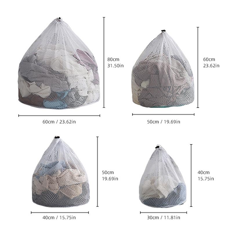 Großer Wäschekorb aus Netzgewebe mit Kordelzug für Unterwäsche, Wäschesäcke, Organizer-Netz, Waschmaschinenbeutel, Schmutzwäschesack mit großer Kapazität