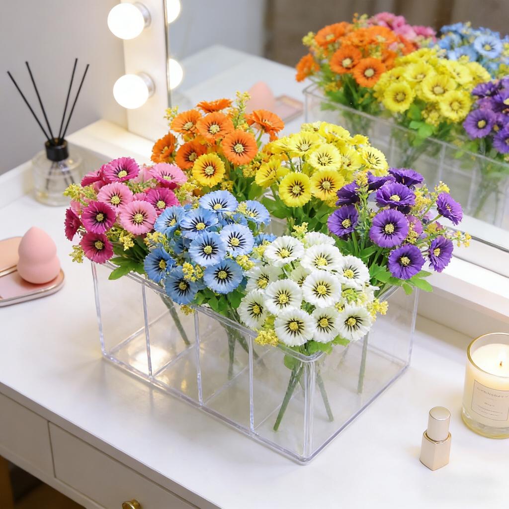 6pcs Outdoor Floral Arrangement, Daisy Simulation Flowers for Decoration, Plastic Flowers, Indoor and Outdoor Decorative Flowers
