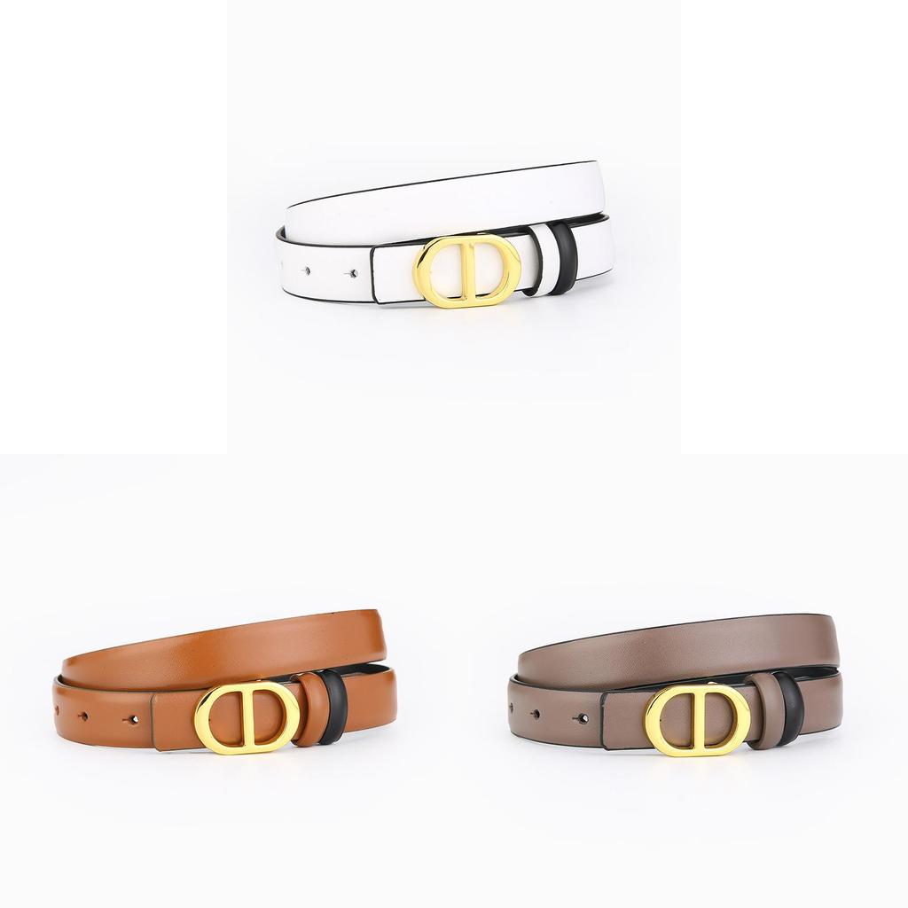 Genuine Leather Doublesided Belt For Women With Alloy Buckle For Casual And Office Wear
