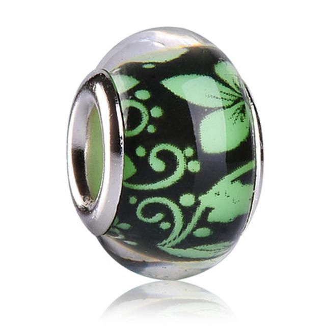Daisy Flower Round Murano Glass Beads for Charm Bracelet Pendant DIY Jewelry