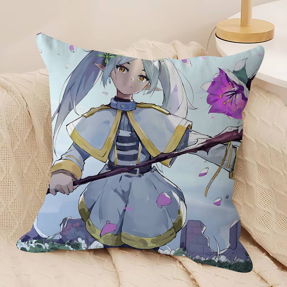 Cute F-Frierens Pillow Case Removable Washable Cushion Cover – All-Season Soft Linen