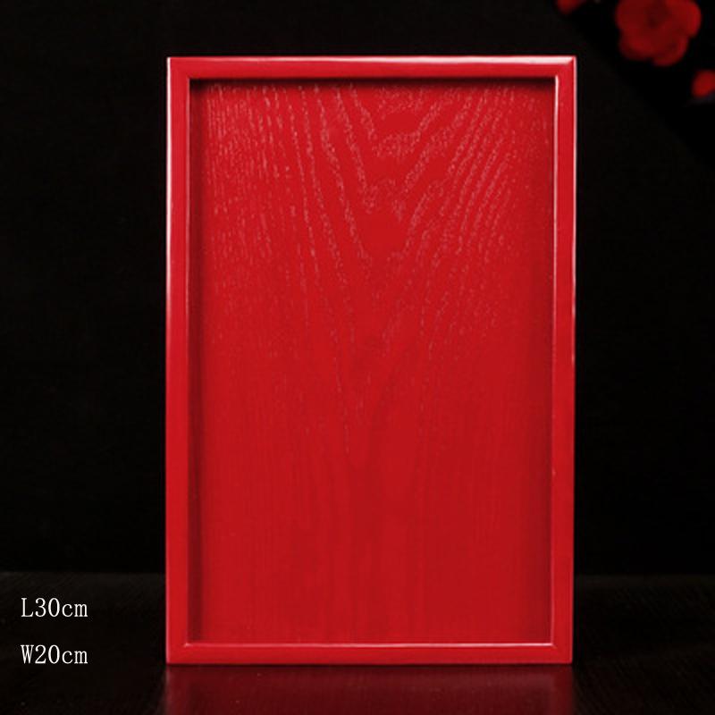 

Круглый прямоугольный деревянный поднос для чая, китайское блюдо, поднос для чайной чашки, красная свадебная тарелка для дома