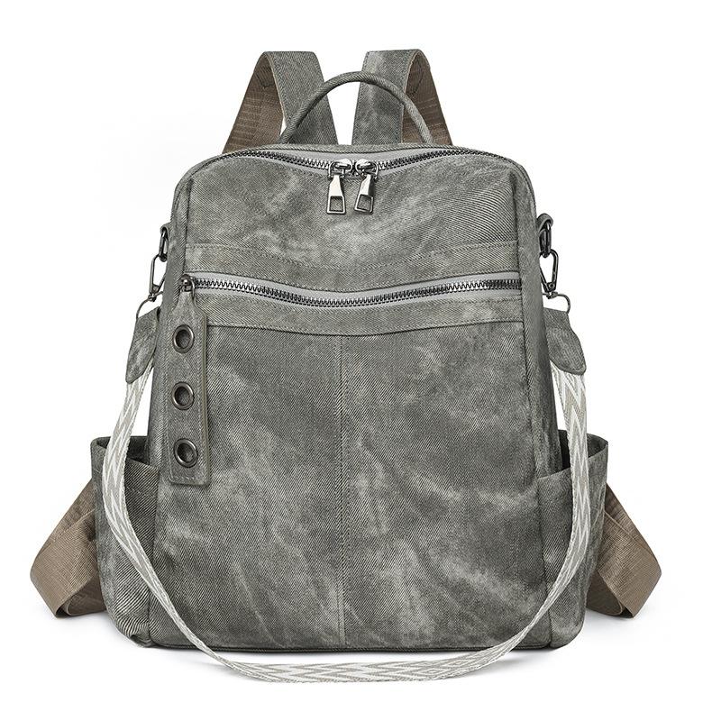 Mochila PU para Mujer Mochila de Gran Capacidad Bolso de Hombro Multifunción