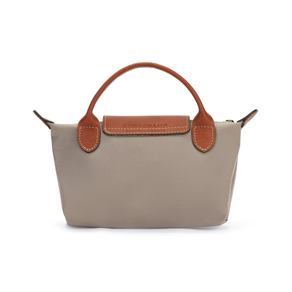 Longchamp Le Pliage Original Short Handle Snap Zipper Canvas With Leather Trim Tote Bag Unisex tote bag Dove-Gray 34175089P18