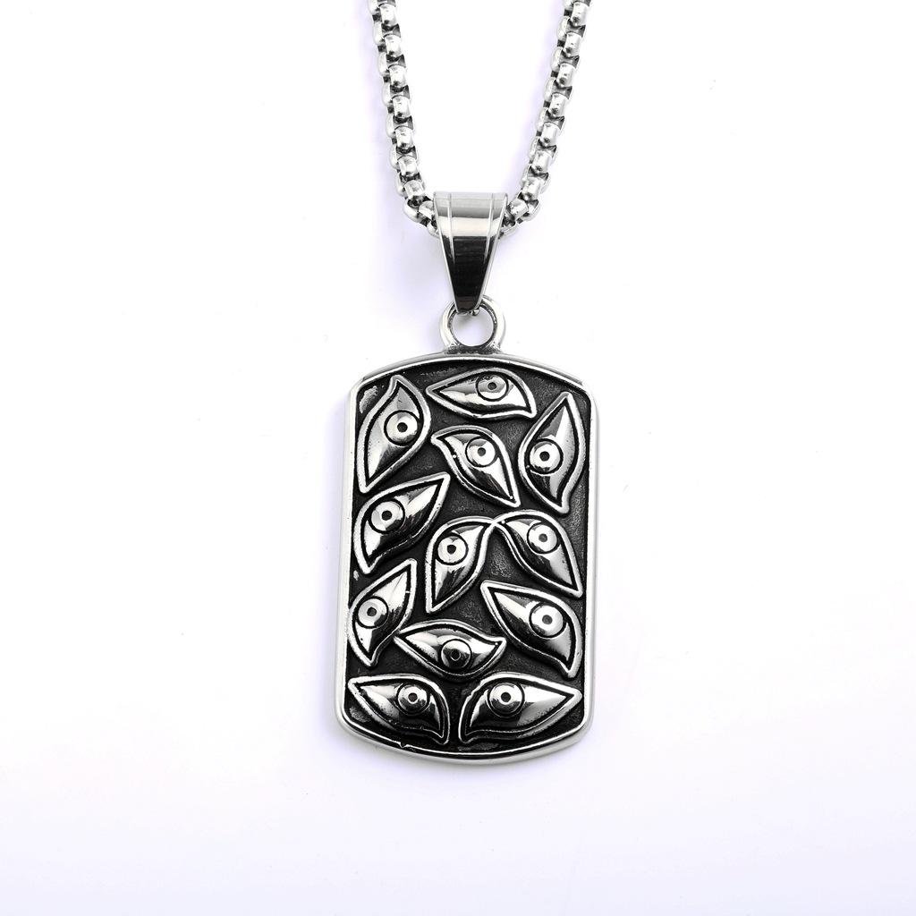 

Unisex Retro Stainless Steel Pendant Necklace with Punk Demon Eye Design