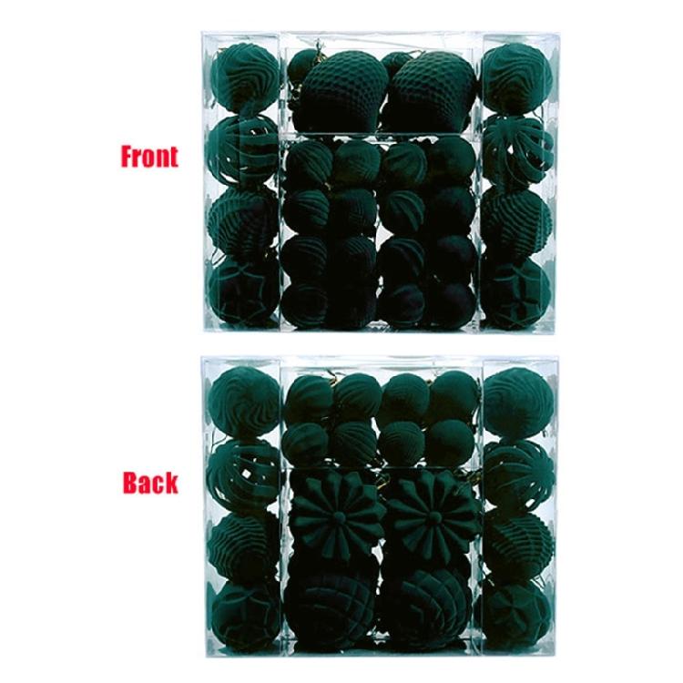 48Pcs Shatterproof Christmas Baubles Velvety Ball Hanging Ornament Christmas Tree Decoration For Wreath Mantels Window