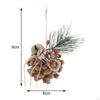 4Pcs Hanging Pine Cones Christmas Tree Ornament with Bell Pendant Pinecones for Decorating