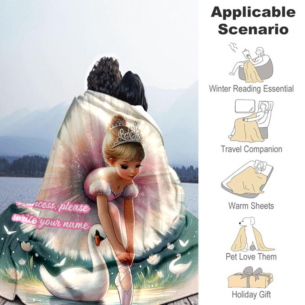 Dance Skirt Customize Your Name Blanket Cozy Personalized Blanket Warmthful Decor Perfect for Bedding Chair Seaside Bed for All Occasions