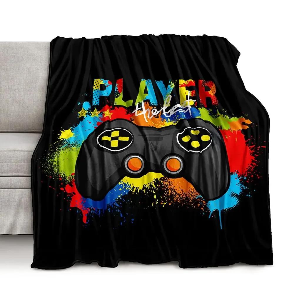 Gamepad Blanket Cool Game Gift For Boys Game Controller Blanket Gaming Video Game Soft Flannel Throw Blankets For Couch For Kids