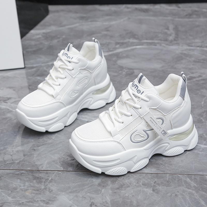 

Dad Shoes Girl 2025 Spring and Autumn Korean Edition New Small Thick-soled Medium Heel Simple Casual Sports Little White Shoes 40