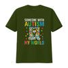 Womens Someone With Autism Lights My World Puzzle Austic Awareness T Shirt Vintage Washed Streetwear Comfortable Soft