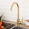 Modern Gold Kitchen Faucet Kitchen Sink Bathroom Basin Faucet Deck Mounted Hot Cold Water Mixer Taps Lavatory 304 Stainless Stee