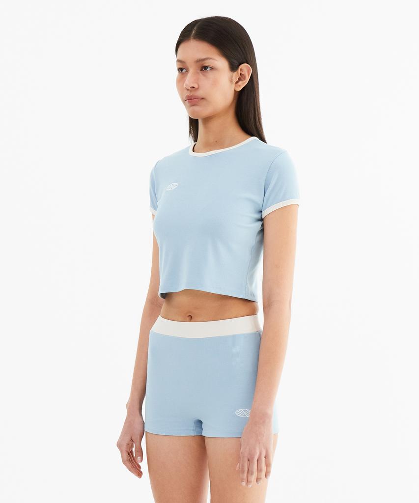 Minasu Mns Span Crop T Shirt_Skyblue