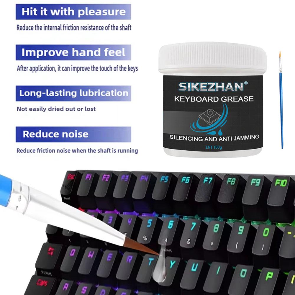 200g/100g Mechanical Keyboard Lubricant Grease Oil Kit Keyboards Axes Stabilizer Mechanical Lubrication with Brush