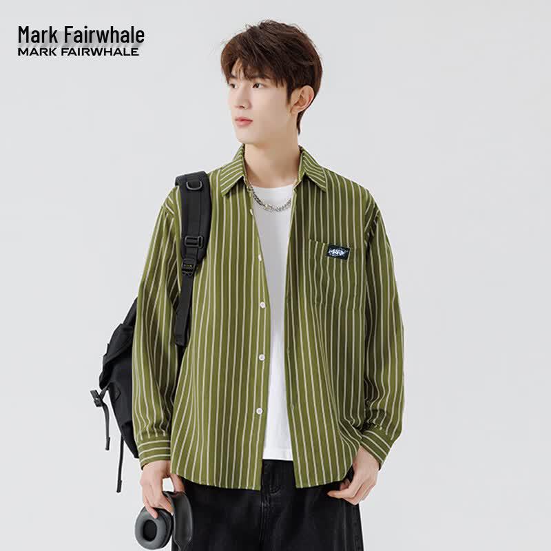 MARK FAIRWHALE Men s Striped Casual Shirt XL