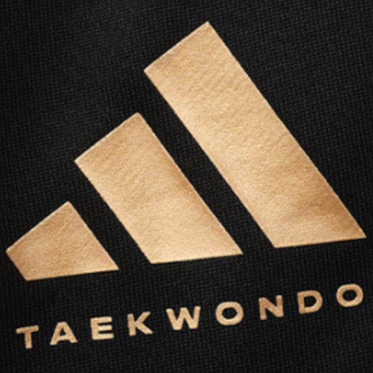Adidas Taekwondo Rundhals-Pullover Einfaches Kurzarm-T-Shirt Bequemer Streifen-Mode-Lange Hose Lässiger Sportanzug ADICLTS24TKP-WG+TR30PT-BG