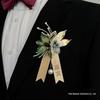 Boutonniere de Phalaenopsis Verde: Broche Magnético para Padrinhos, Madrinhas, Noiva, Noivo, Corsage de Casamento ou Evento de Negócios.
