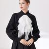 Unisex Retro Lace Ruff Collar Scarf with Artistic Bow Tie Accessory