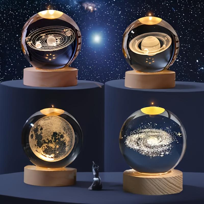 3DSolar Crystal Ball 60mm 3D Solar System Crystal Ball|Laser Engraved Moon Crystal Gift with Galaxy Crystal Sphere for Physics Lovers and Space Models