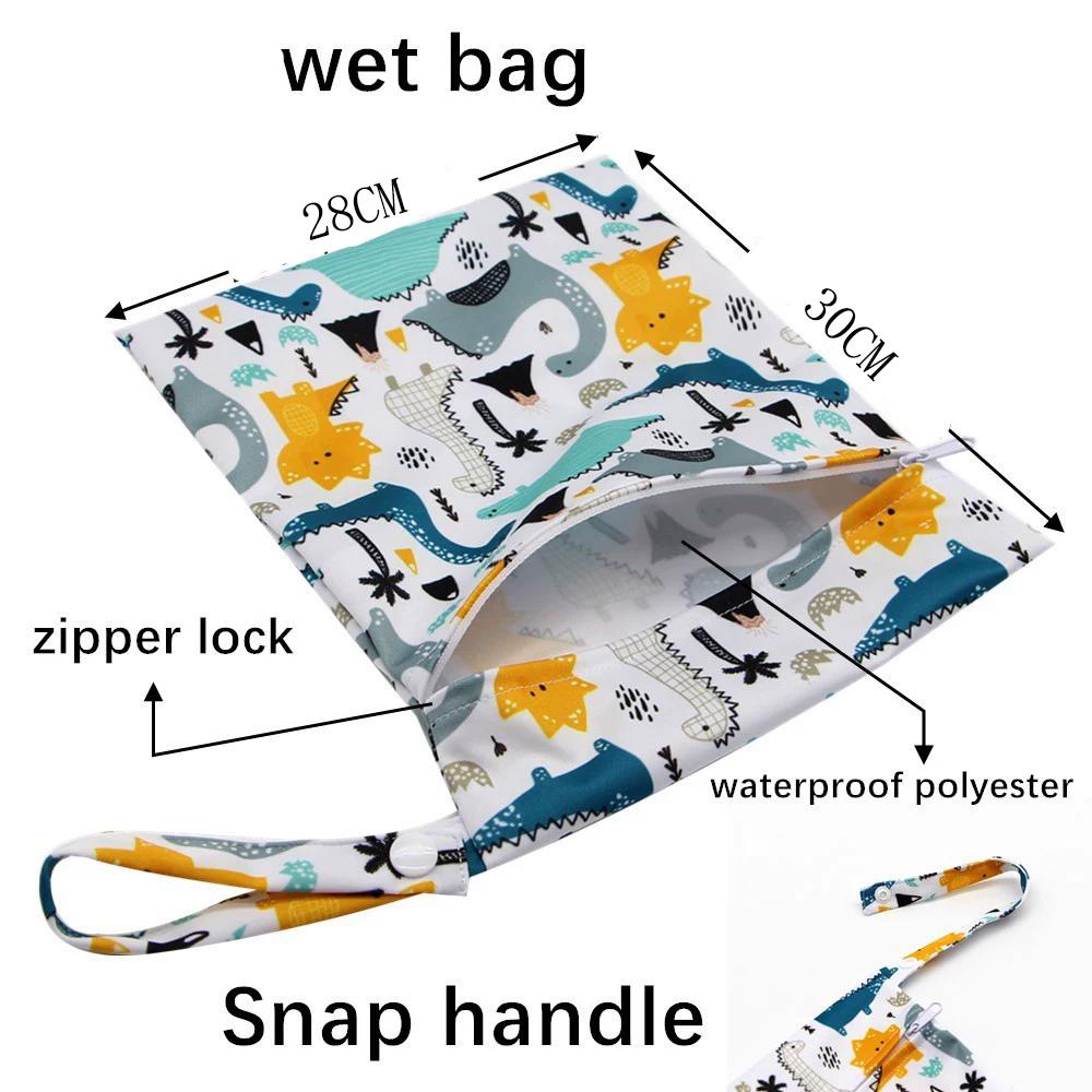 New cartoon pattern baby diaper bag washable bag wet bag storage bag bag stroller hanging bag out