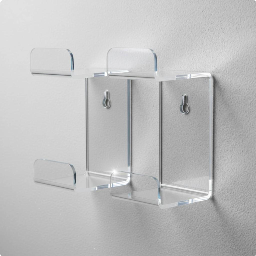 2 Pieces Wall Mount Headphone Hanger Space Saving Clear Gaming Accessory Holder Easy Installation