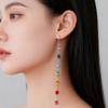 Clear Zircon 7 Chakra Long Dangle Earrings for Women Stainless Steel Yoga Meditation Jewelry Drop Earrings 2026 Gift Wholesale