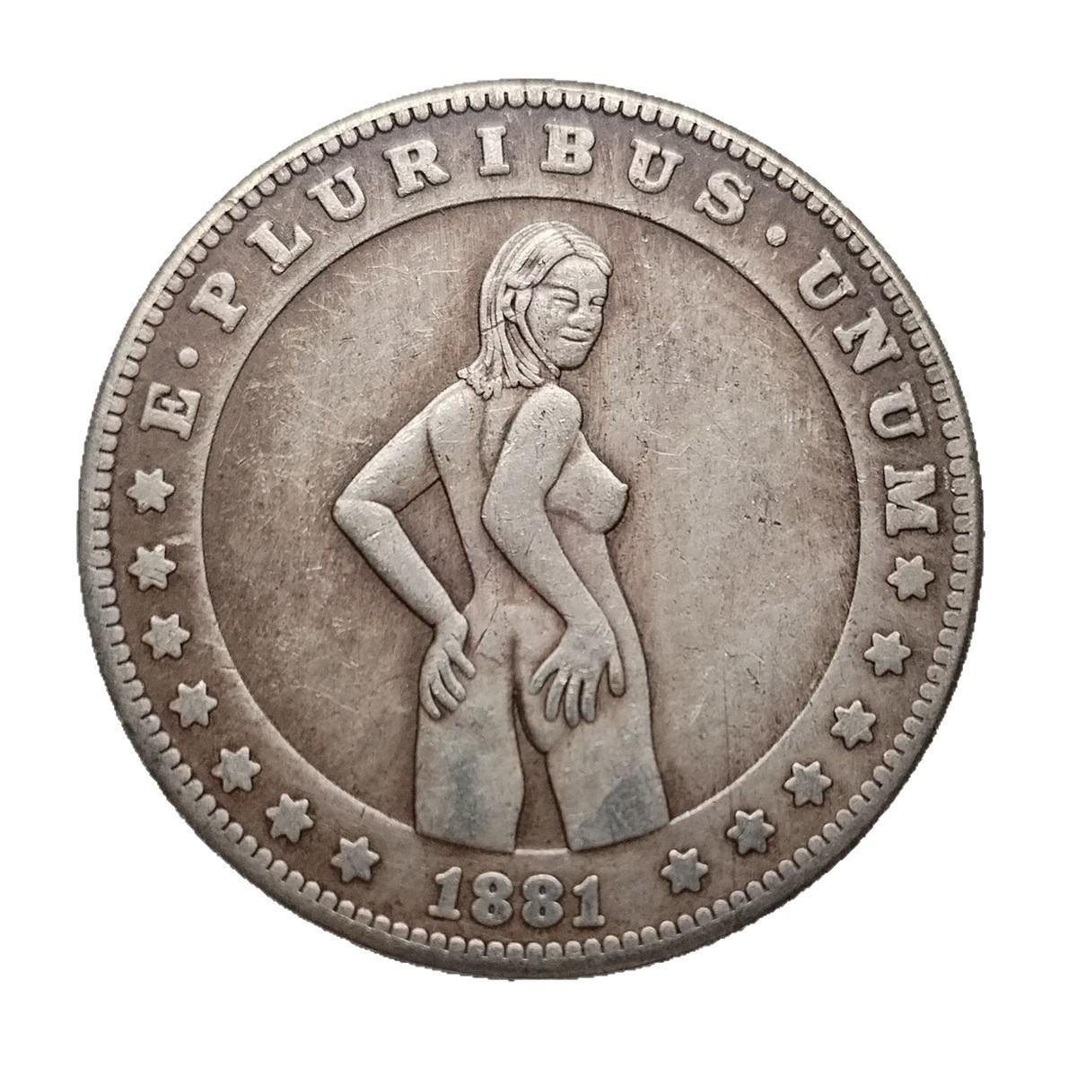 

Антикварная американская монета-бродяга Сексуальная красавица Монета Старые ремесла One Size