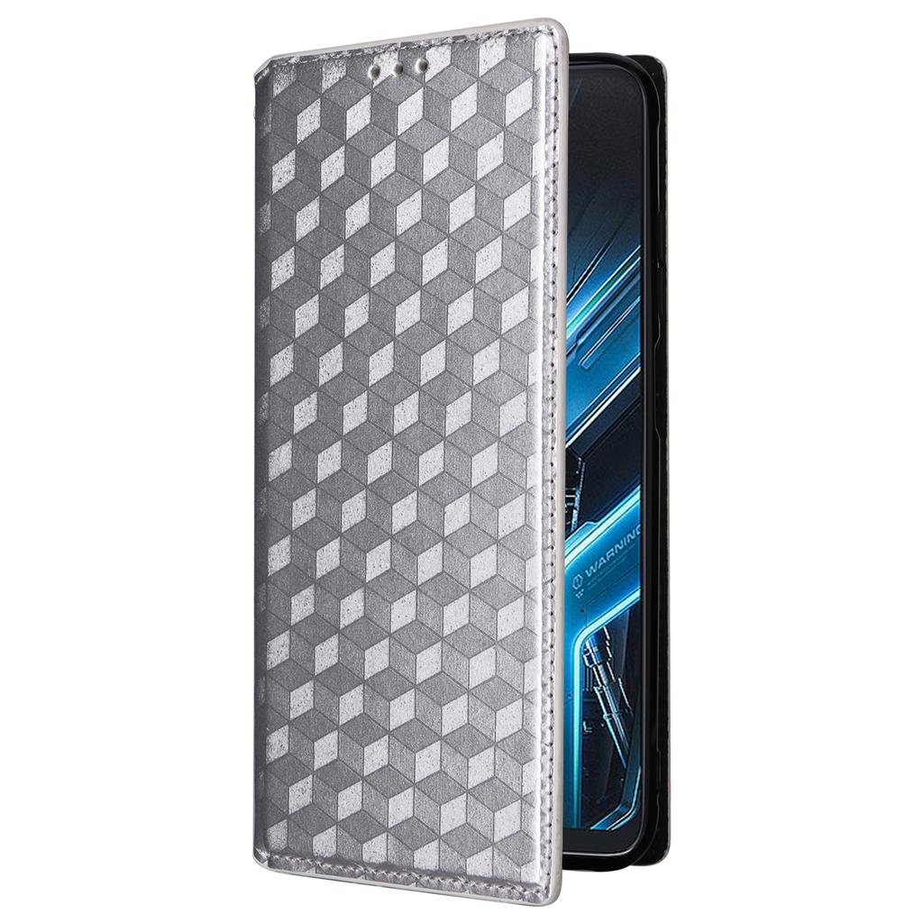 For Cubot X70 Case Rhombus Imprinted PU Leather Magnetic Auto-absorbed Phone Cover
