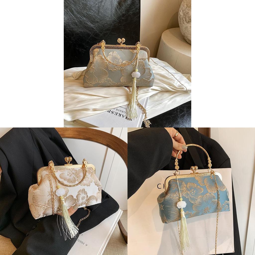 New Chinese Style Cloud Bag With Lock Closure For Daily Casual Use