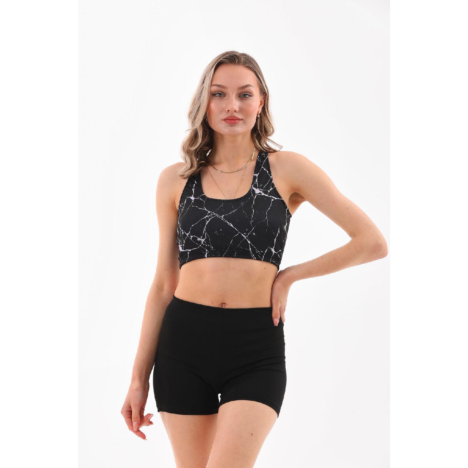 

Женские черные шорты с рисунком, купальник, боди-бикини 34 чёрный