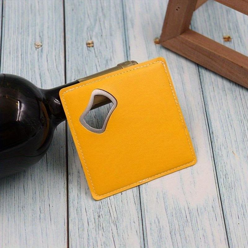 1Pc Personalized Groomsmen PU Leather Stainless Steel Beer Bottle Opener