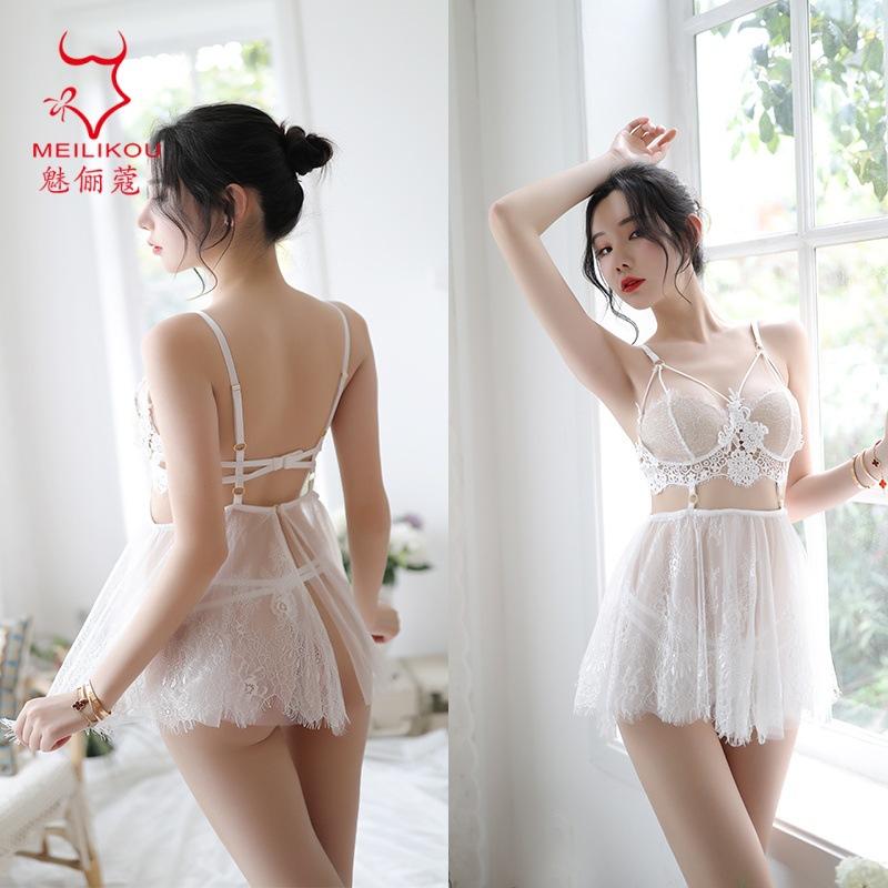 

Sexy underwear women s breast suspender skirt lace embroidered pajamas seduction nightgown home nightgown generation One size fits all