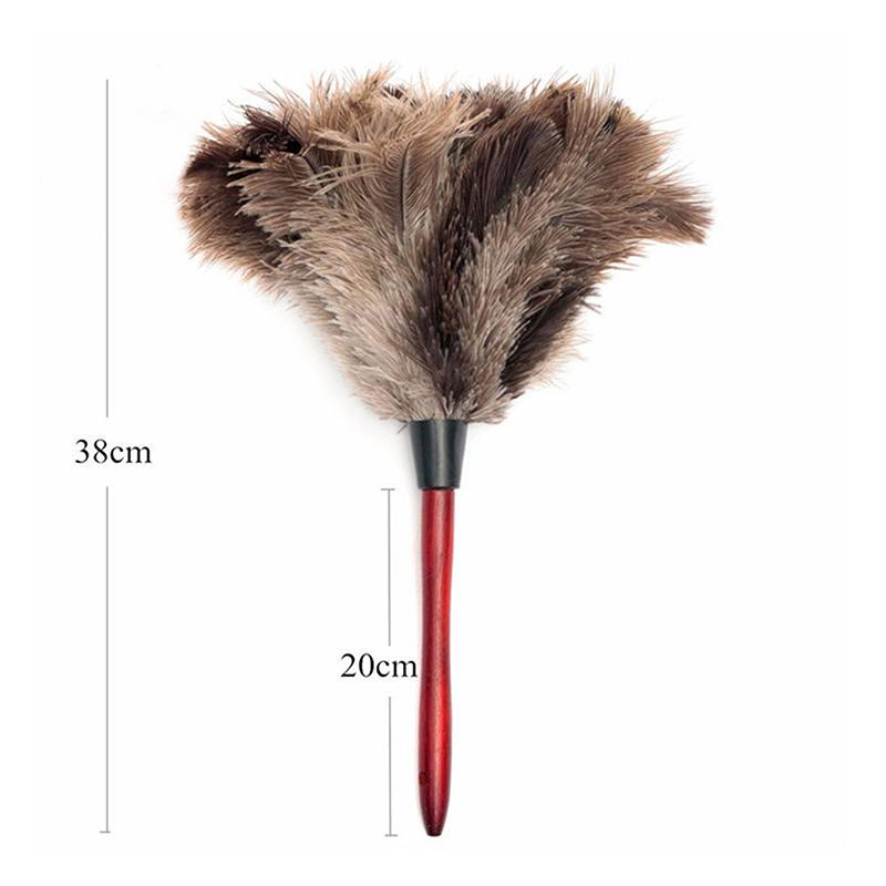 Feather Duster Wooden Handle Duster Anti-Static Dust Removal Dusters Ostrich Duster Feather Fur Brush For Home Cleaning Tools