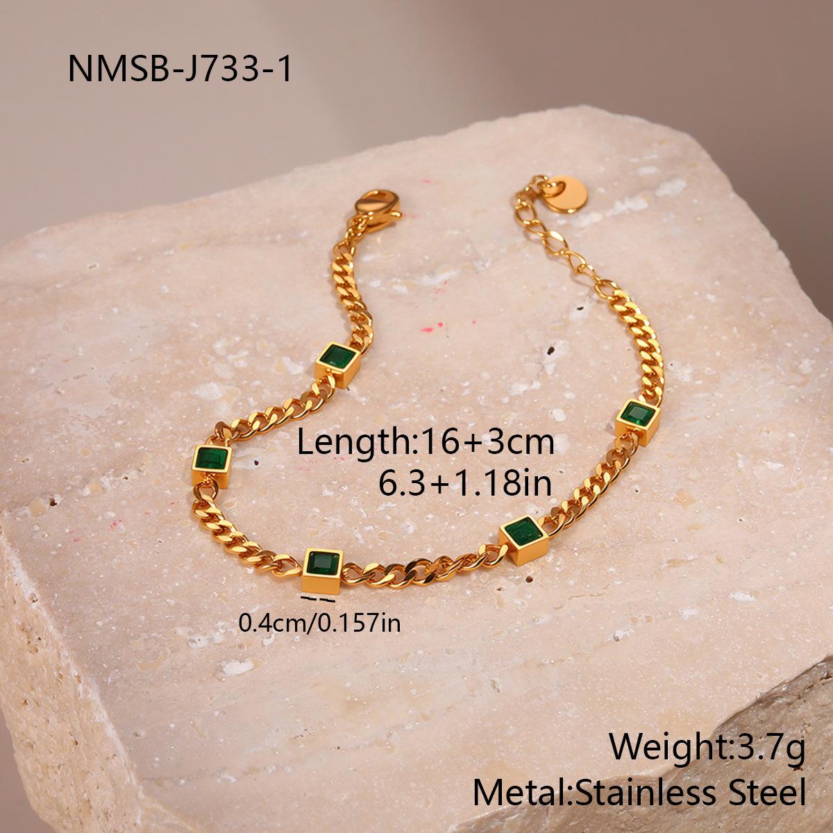 GEMCHIC Women s Stainless Steel Colorful Cubic Zirconia Bracelet Luxury Gold Plated Fashion Jewelry