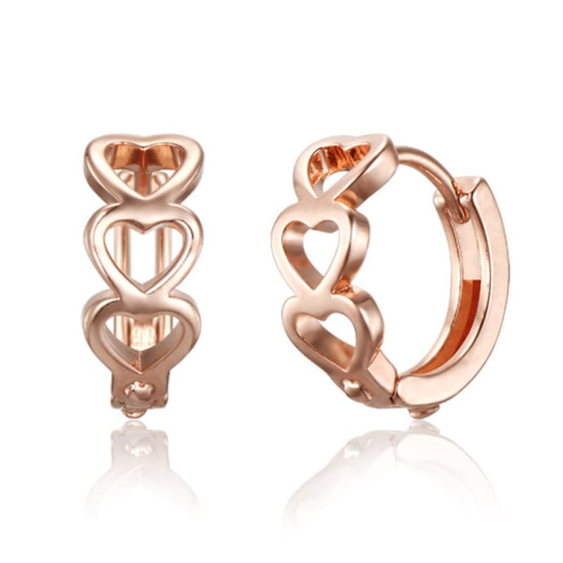 CRANNE 14K GF Heart Line One-Touch Earrings C24EGF219