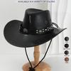 Men's and Women's French Cowboy Hats, Personalized Metal Engraved Round Wheels, Rhombus Rivets, Accessory Belts, Travel Camping