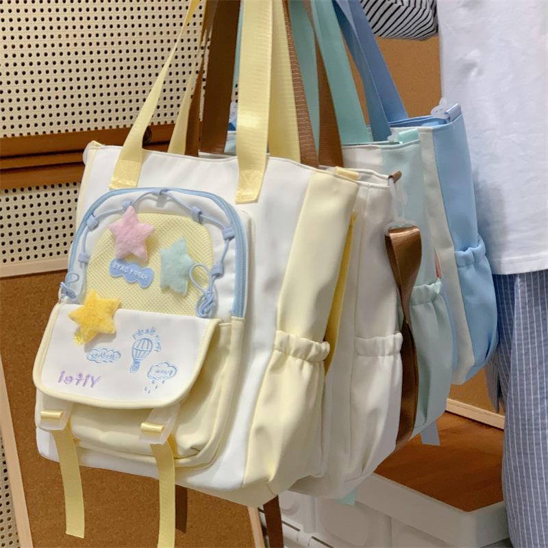 Cute Large-capacity Bag, New Fashionable and Sweet Portable Shoulder Bag, Student Crossbody Tutoring Bag