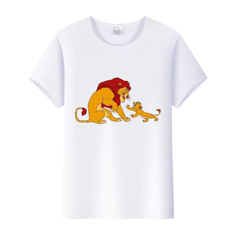 Casual Summer Ladies Blouses Men White Tees Clothes Women 90S Tshirt Oversized Tops Disney Cartoon The Lion King Graphic T-shirt