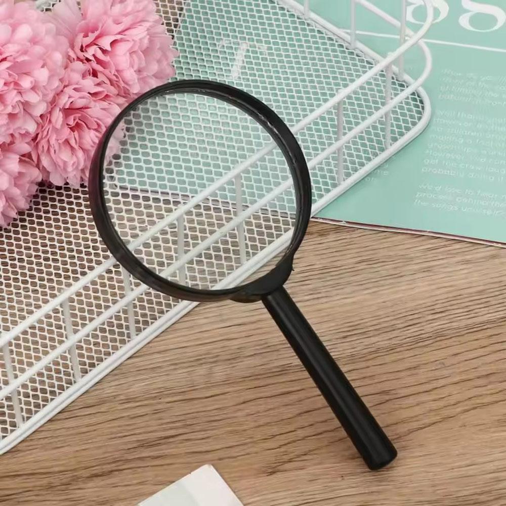 Handheld reading magnifying glass for elderly and children, magnifying glass with plastic handle