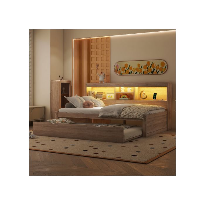 Schlafsofa - MUVOE - 90x200cm - Steckdose + USB - Ohne Matratze