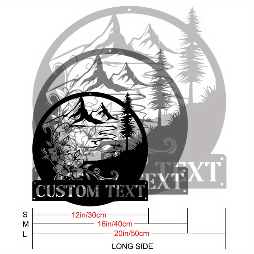 Metal Sign Floral Camping Wall Decor Custom Text Indoor Outdoor