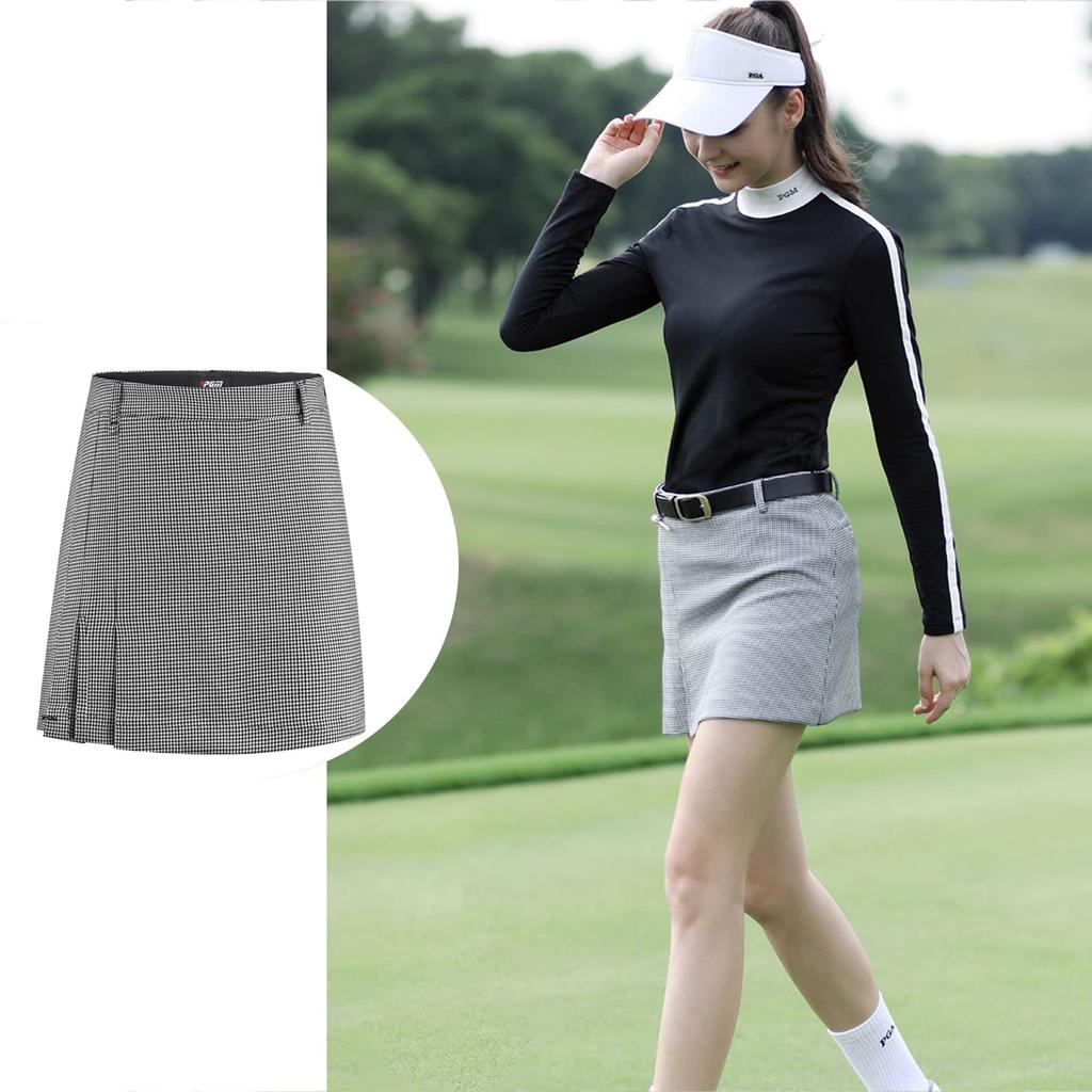 Qirun Pleated Mini Golf Skirt with Polo Shirt and Inner Casual Slim Breathable Women's Pants, Sportswear, Stylish, Fit, Stretchy,