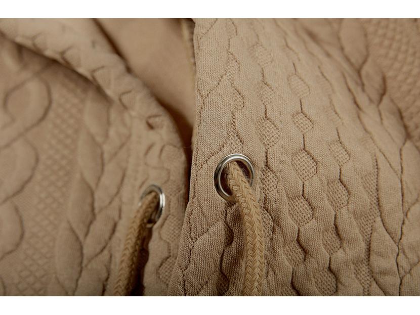 2023 Herbst Übergröße Damen Jacquard zum Binden Kapuzenpullover mit langen Ärmeln