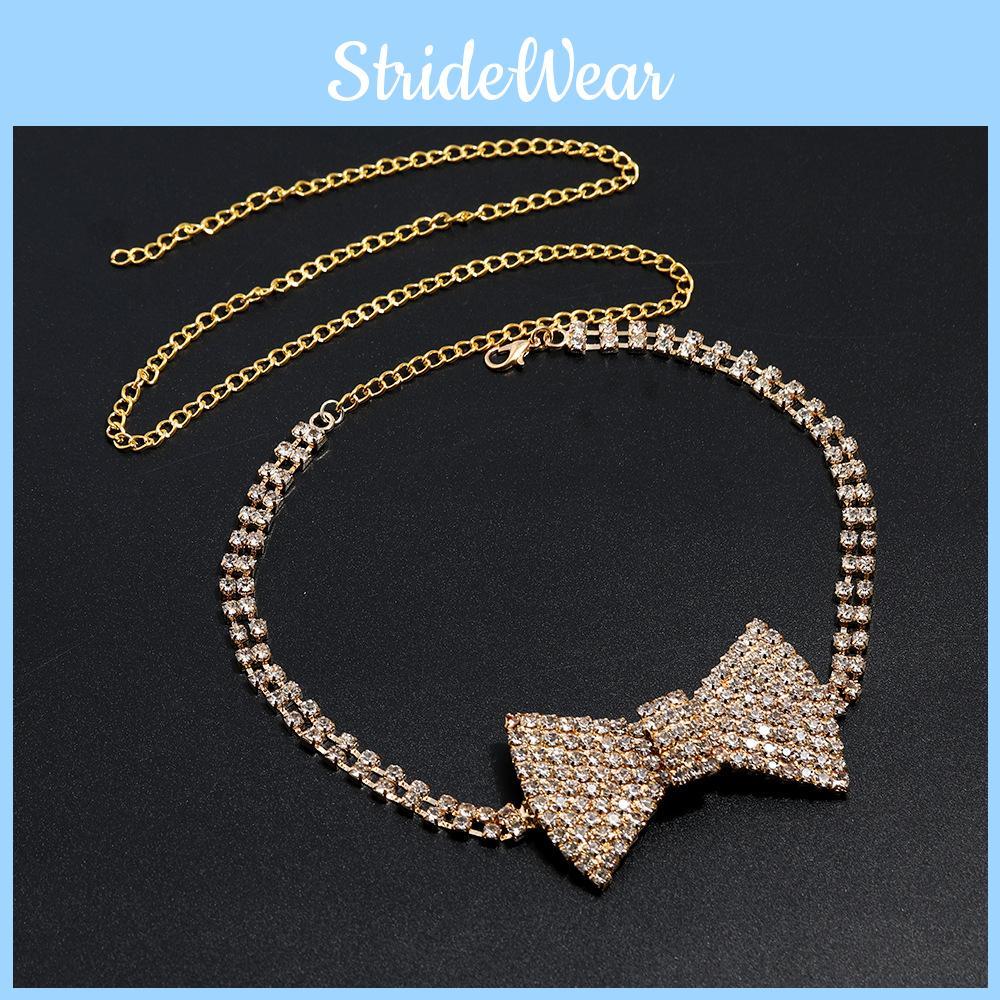 Diamond Wave Water Chain Necklace Butterfly Pendant For Female Fashion Statement