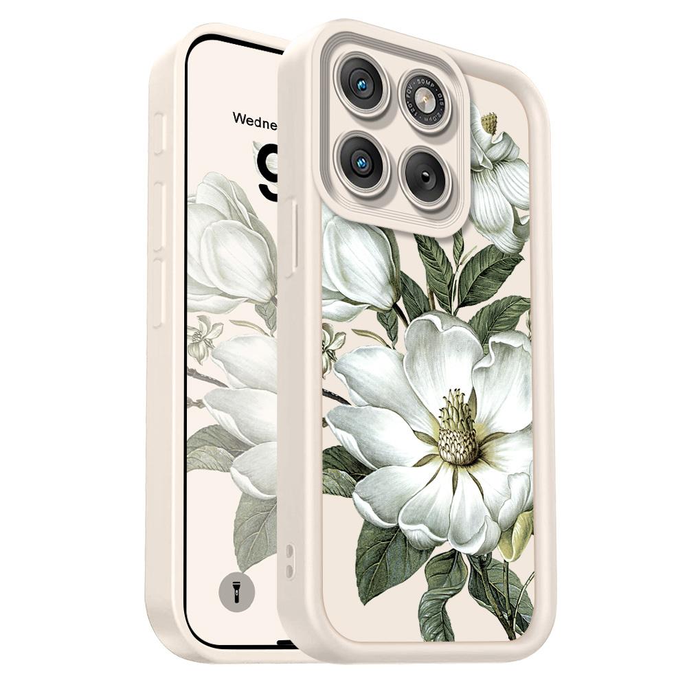 

Magnolia Flower Phone Case For Motorola Edge 70 60 50 40 Fusion Stlue Ne 4G 5G Staircase Soft Cover Moto Edge 60 білий