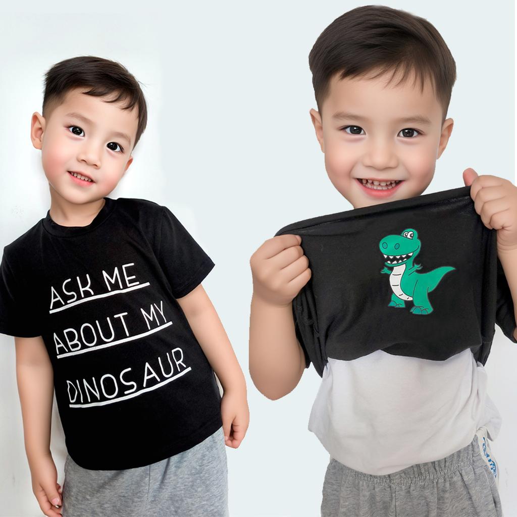 Baby Boy T-Shirt Ask Me About My Moo Cow Little Cowboy Cotton Kids T Shirts Toddler Summer Dinos Funny Tee