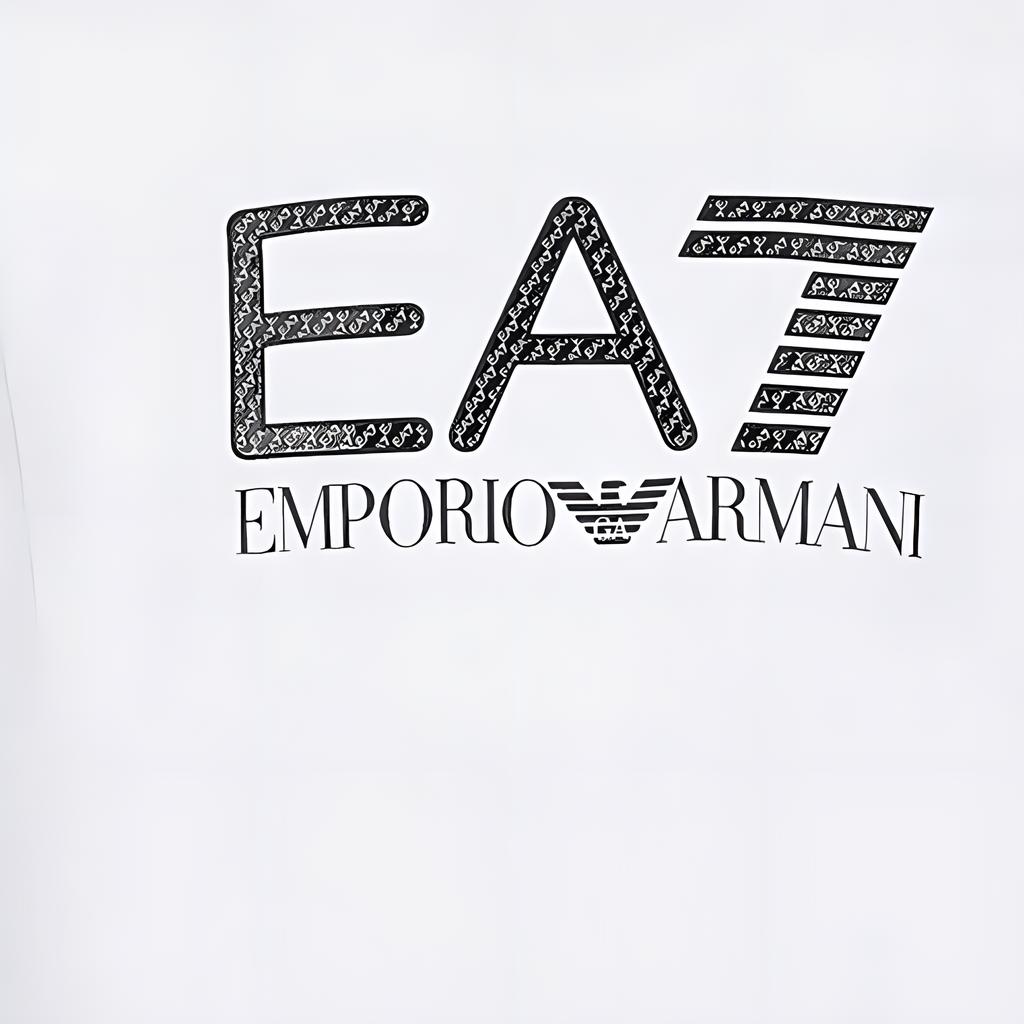 Emporio Armani EA7 SS22 Logo Print Rundhals Pullover Langarm Sweatshirt Herren sweatshirt Weiß 3LPM54-PJEQZ-1100