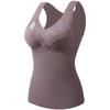 Autumn/Winter Seamless Velvet Vest with Built-in Bra Pads, Slimming Base Layer, Double-Brushed for Warmth.
