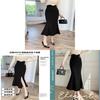 Womens Vintage High Waist Long A Line Skirt With Slit For Office And Casual Wear